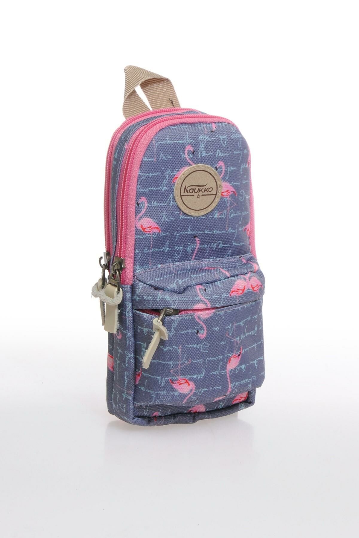 Kaukko Flamingo Kalem Çantası (Gri)