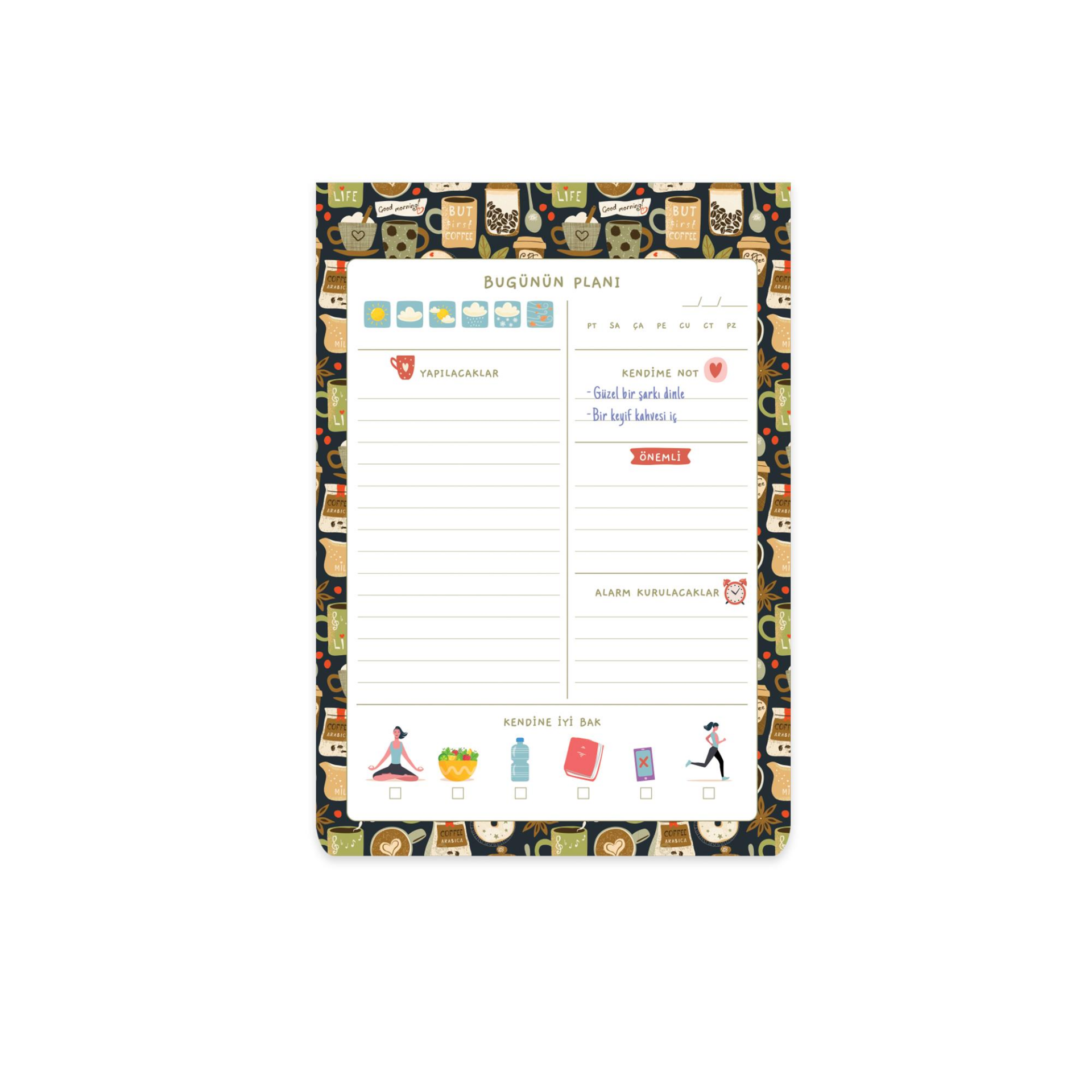 Keskin A5 Günlük Planner Blok - Kahve