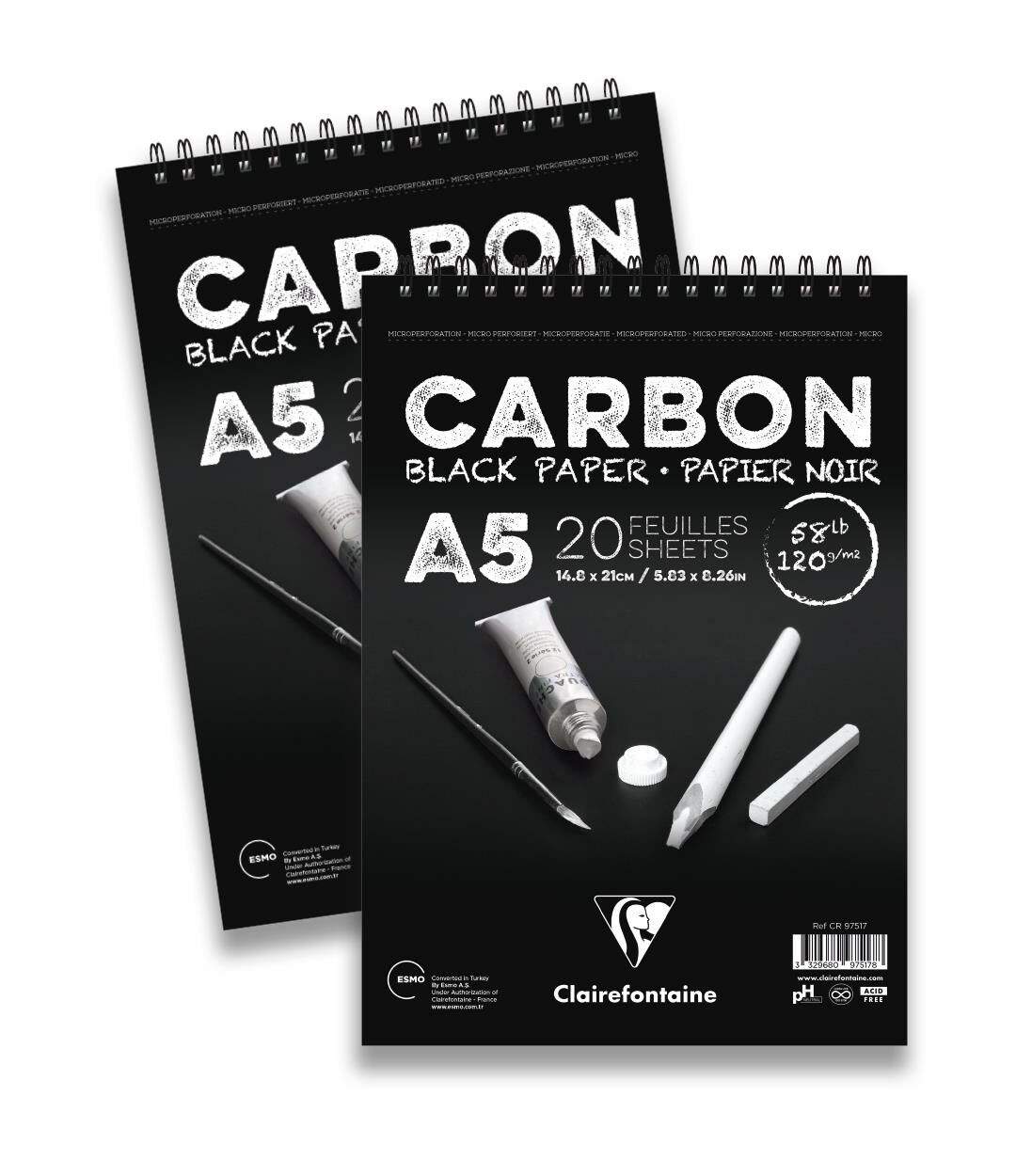 Clairefontainecarbonsıyah Çzm Blk A4 120Gr 20Yp Üst Spiral