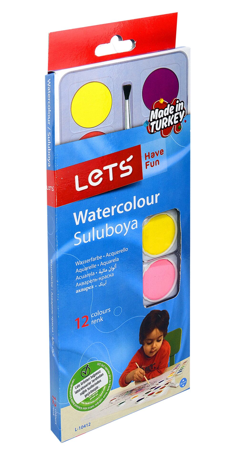Lets 12  Renk Sulu Boya Büyük Boy