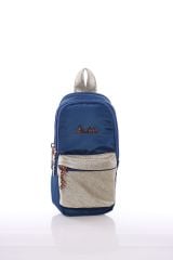 Kaukko K2197 Shine Junior Bag Kalem Çantası ( Simli-Lacivert)