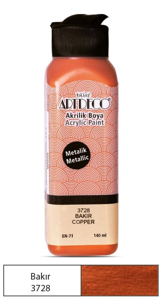 Artdeco Metalik Akrilik Boya 140Ml Bakir 3728