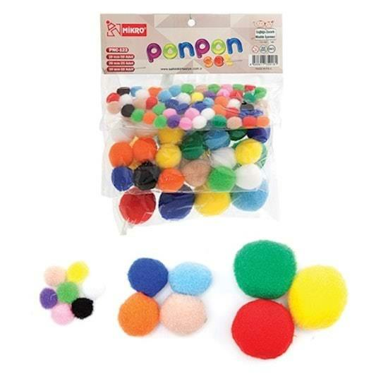 Mikro Pnc-123 Ponpon Set(10Mm 50Ad-20Mm 25Ad-30Mm