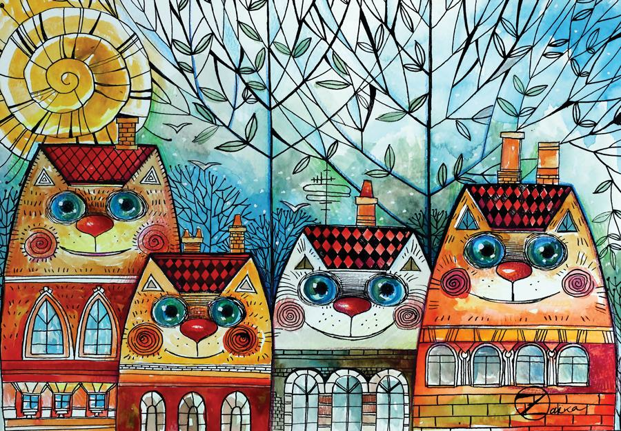 Kedi Evler /City Cat  500 Lü  Puzzle