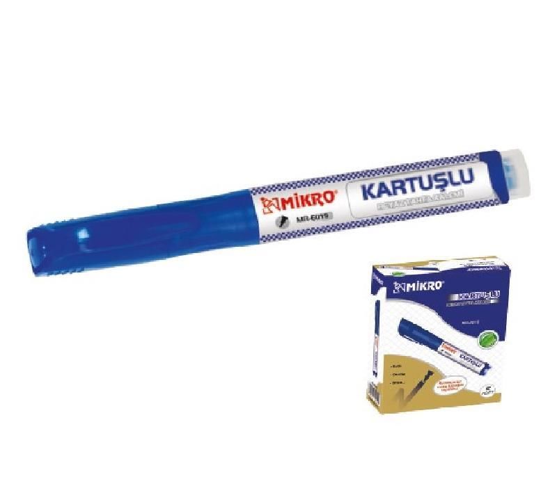 Mikro Mr-6019 Kartuşlu Beyaz Tahta Kalemi Mavi