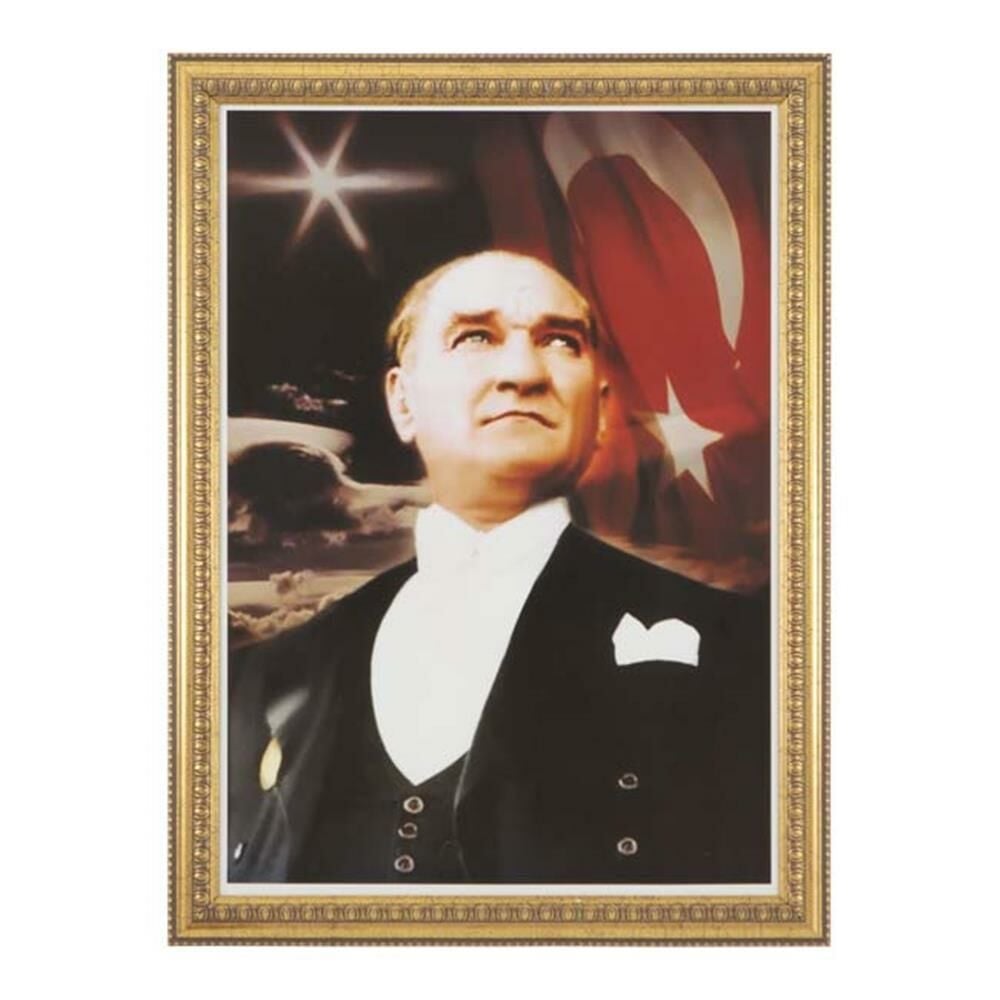 50*70 Varaklı Çerçeve D.Monte Atatürk Portresi