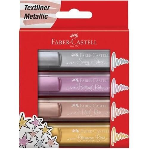 Faber-Castell Fosforlu Kalem 46 Metalik R 4 Lü Kar