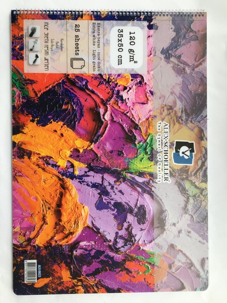 Alex Schoeller 35X50 120 Gr. 25 Sayfa Şeffaf Kapaklı Resim Defteri