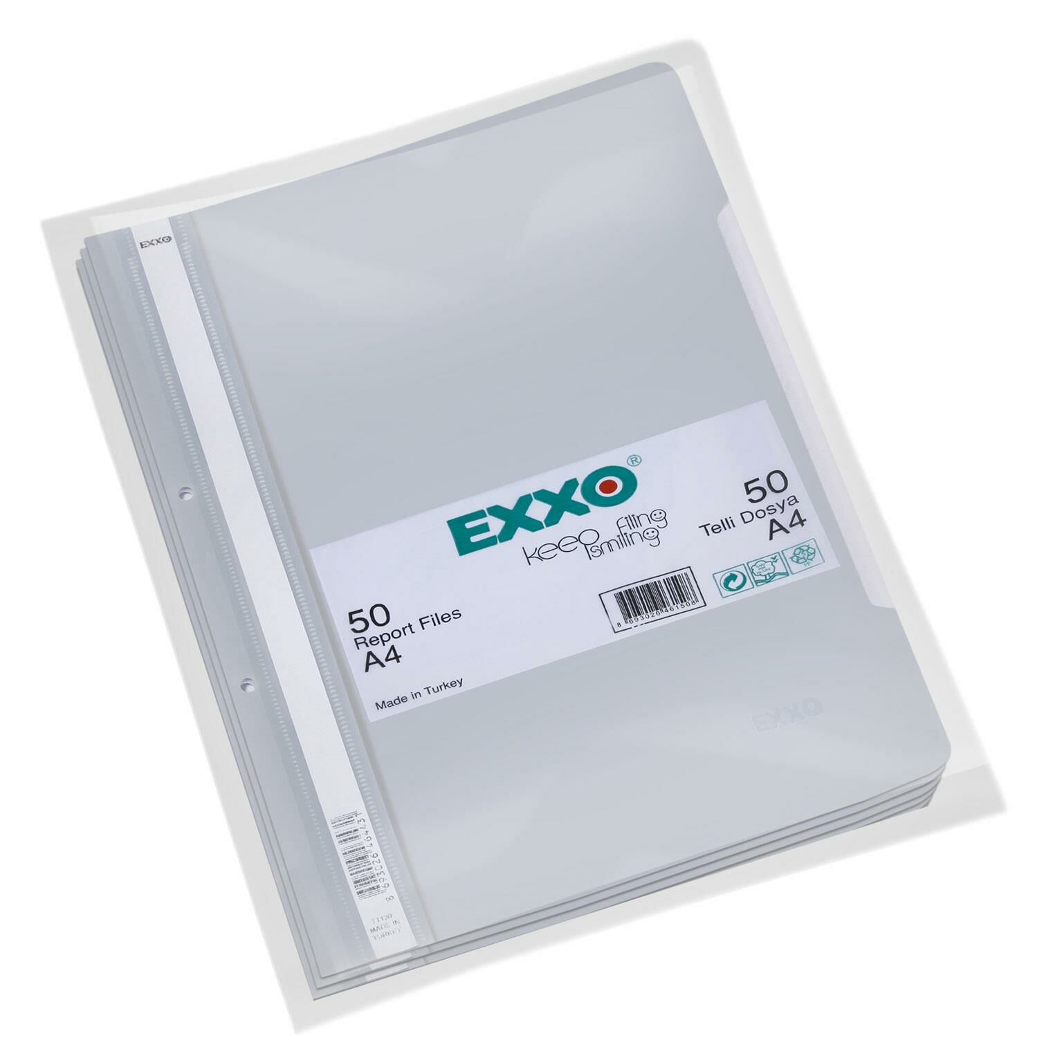 Exxo Pp Telli Dosya, A4, Gri,800