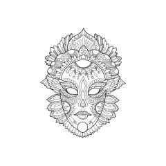 Artdeco Tuval 30X40 Desenli Masalsı Maske
