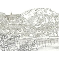 Artdeco Tuval 40X50 Desenli Tabiat Japon Bahçesi