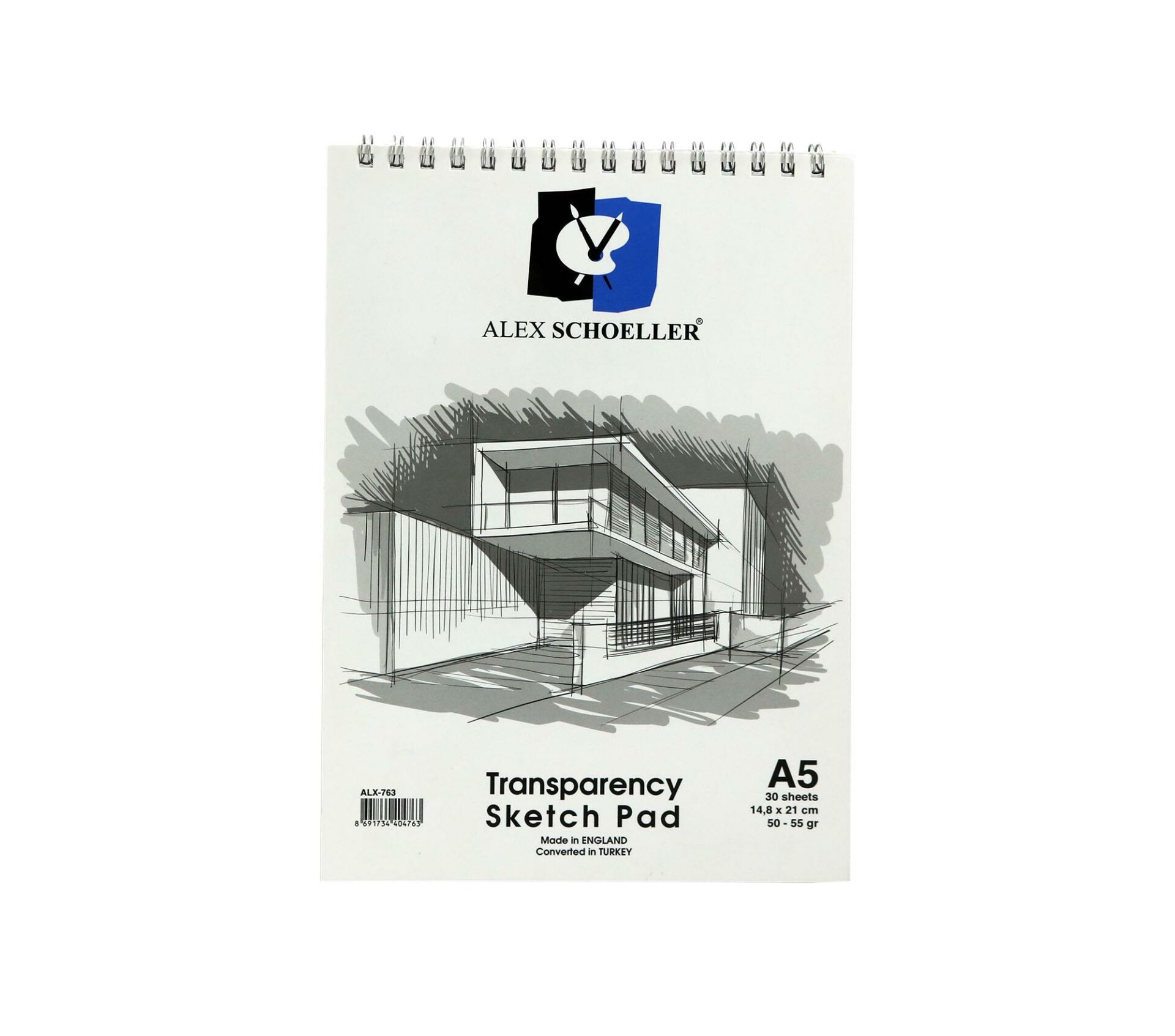 Alex Schoeller Eskiz Blok Transparan Spiralli 50/55Gr A5 30 Yaprak Alx 0763