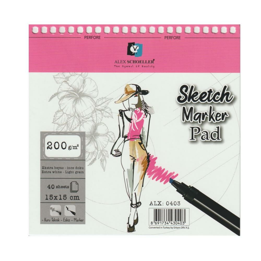 Alex Schoeller Sketch Marker Pad 15X15 200 Gr 40 Sayfa