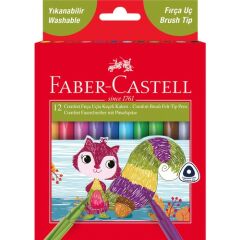 Faber-Castell Comfort Fırça Uçlu Keçeli Kalem, 12Li