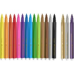Faber-Castell Comfort Keçeli Kalem, 15+3 Metalik
