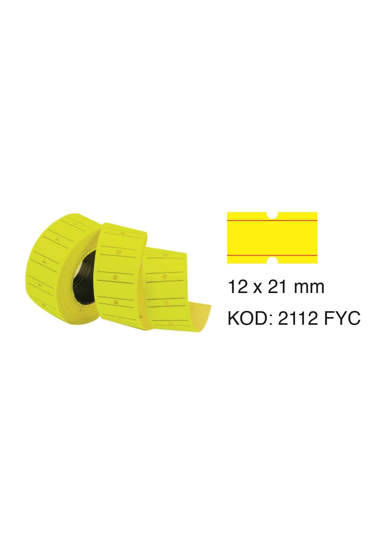 12X21 Mm Tanex Çizgili Flo Sarı Fiyat  Etiket