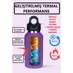 Revomax Paslanmaz Çelik Vakumlu 355 Ml Mor