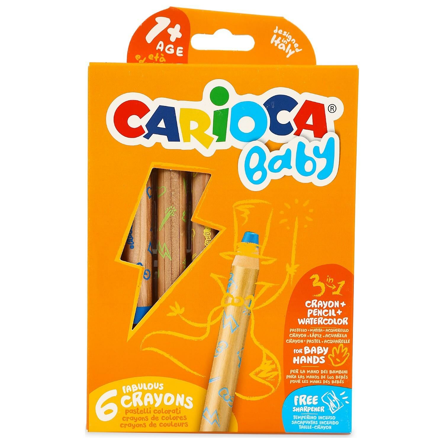 Carioca Jumbo Bebek Ahşap Boya Kalemi 3 In1 6 Lı
