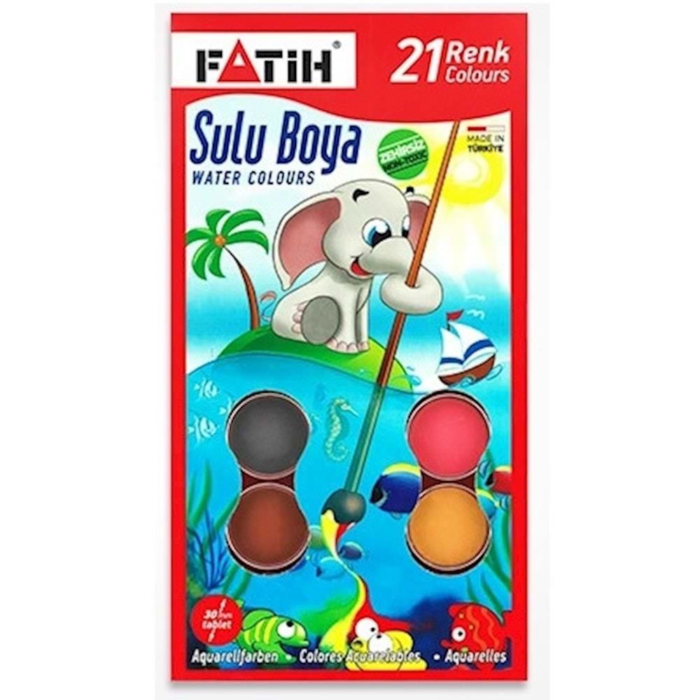 Fatih K-21 Yeni Formül Sulu Boya 21 Renk King Size