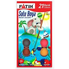 Fatih K-21 Yeni Formül Sulu Boya 21 Renk King Size
