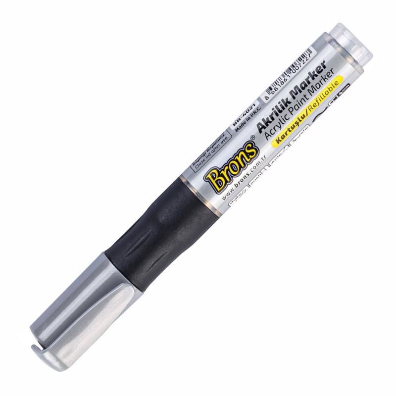 Brons Akrilik Marker / Kartuşlu - Gümüş