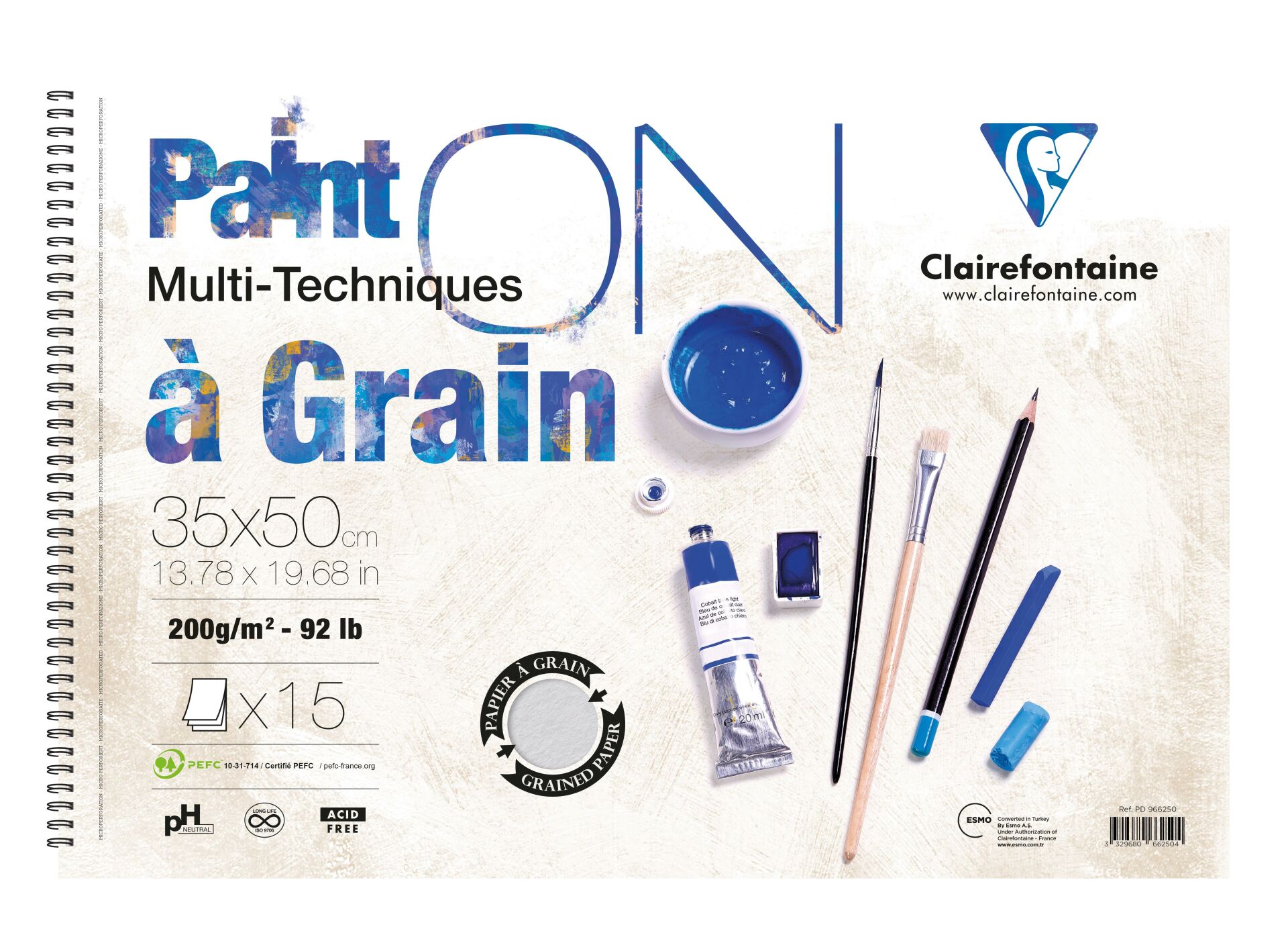 Clairefontainepaint-On Çzm Dftr 35X50Cm 200Gr 15Yp