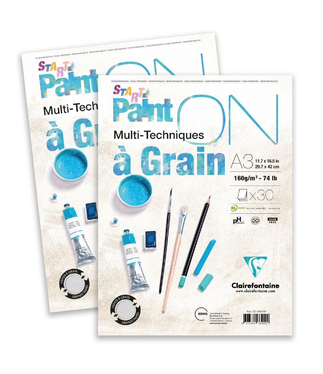 Clairefontainepaint-On Çzm Blk A3 160Gr 30Yp