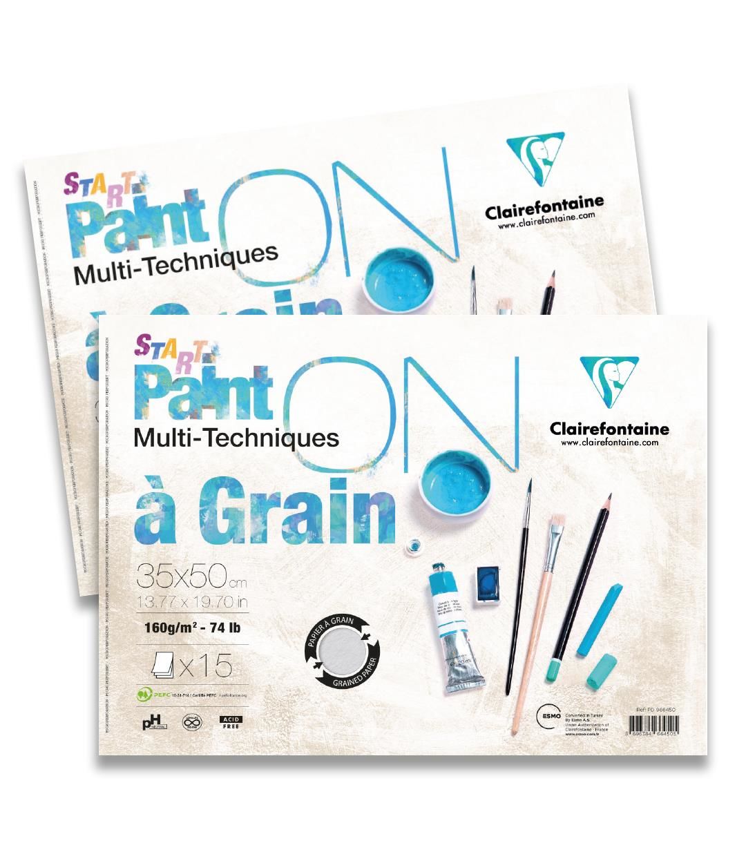 Clairefontainepaint-On Çzm Blk 35*50Cm 160Gr 15Yp Pkt6
