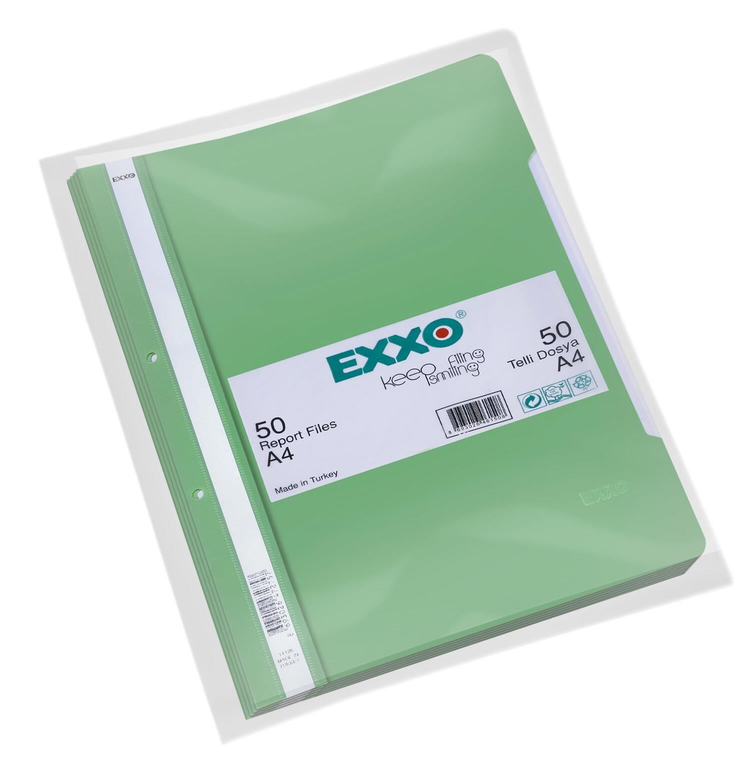 Exxo Pp Telli Dosya, A4, Açık Yeşil,800