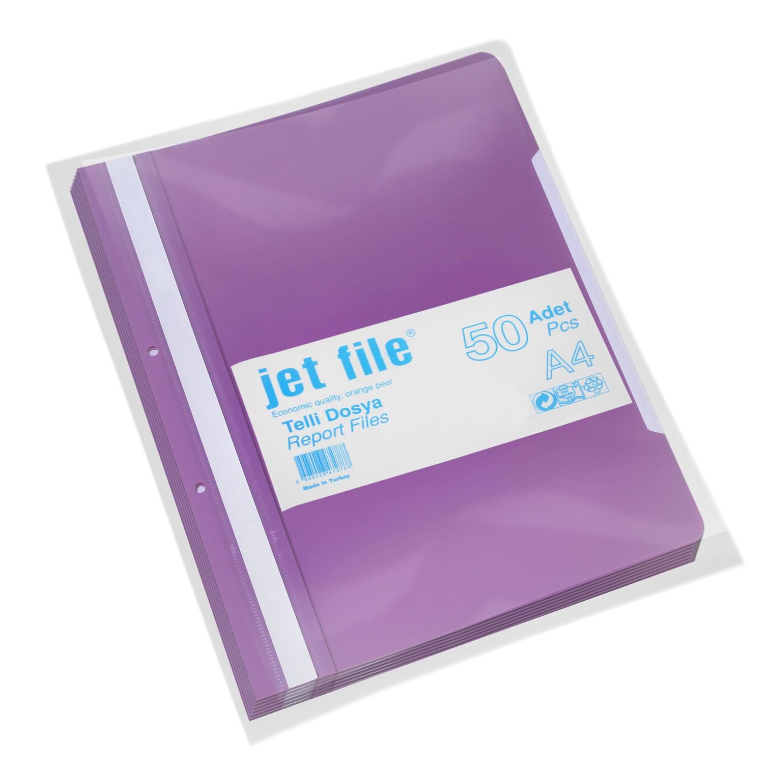 Jet File Pp Telli Dosya, A4, Mor ,1000