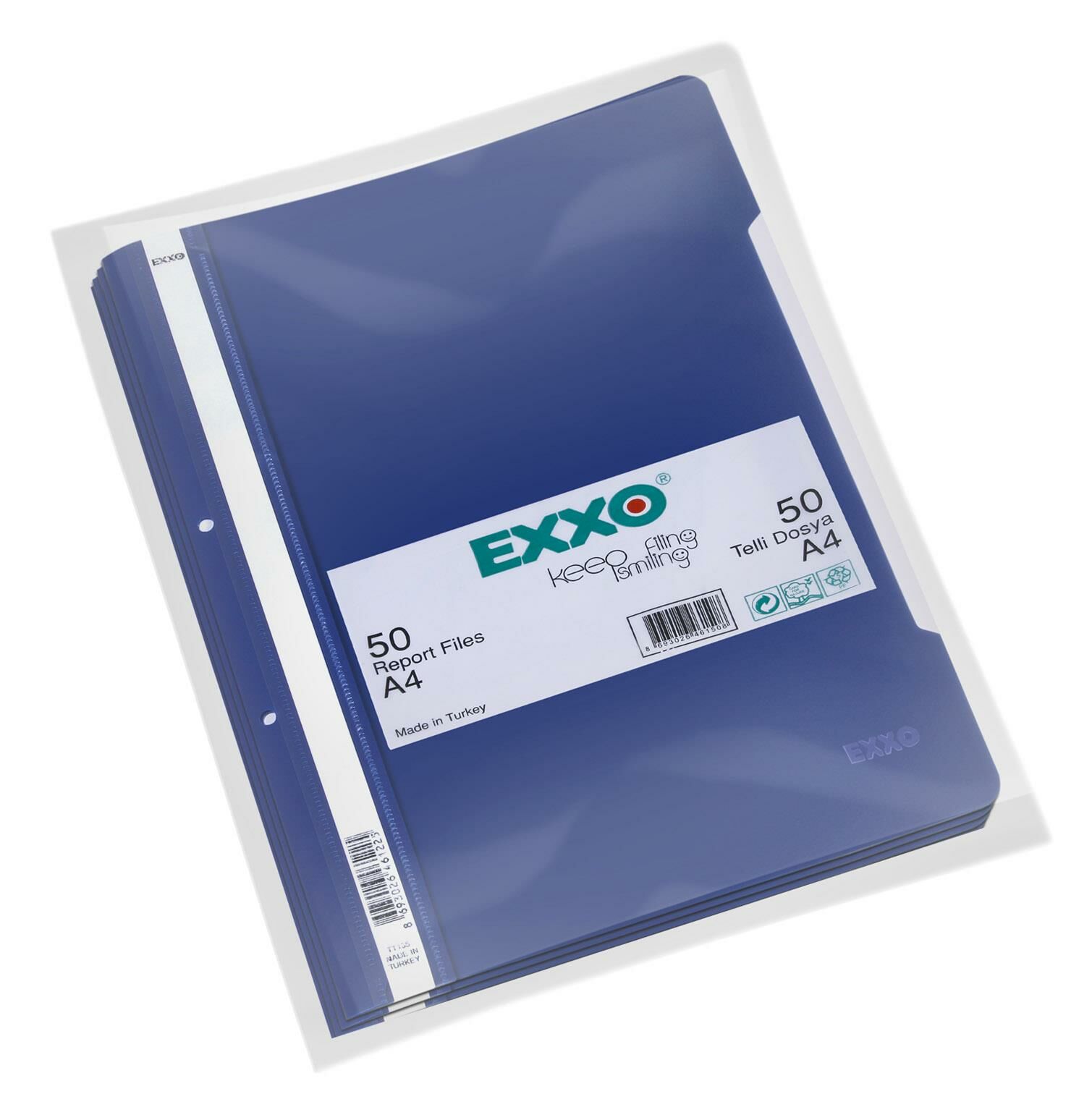 Exxo Pp Telli Dosya, A4, Lacivert,800