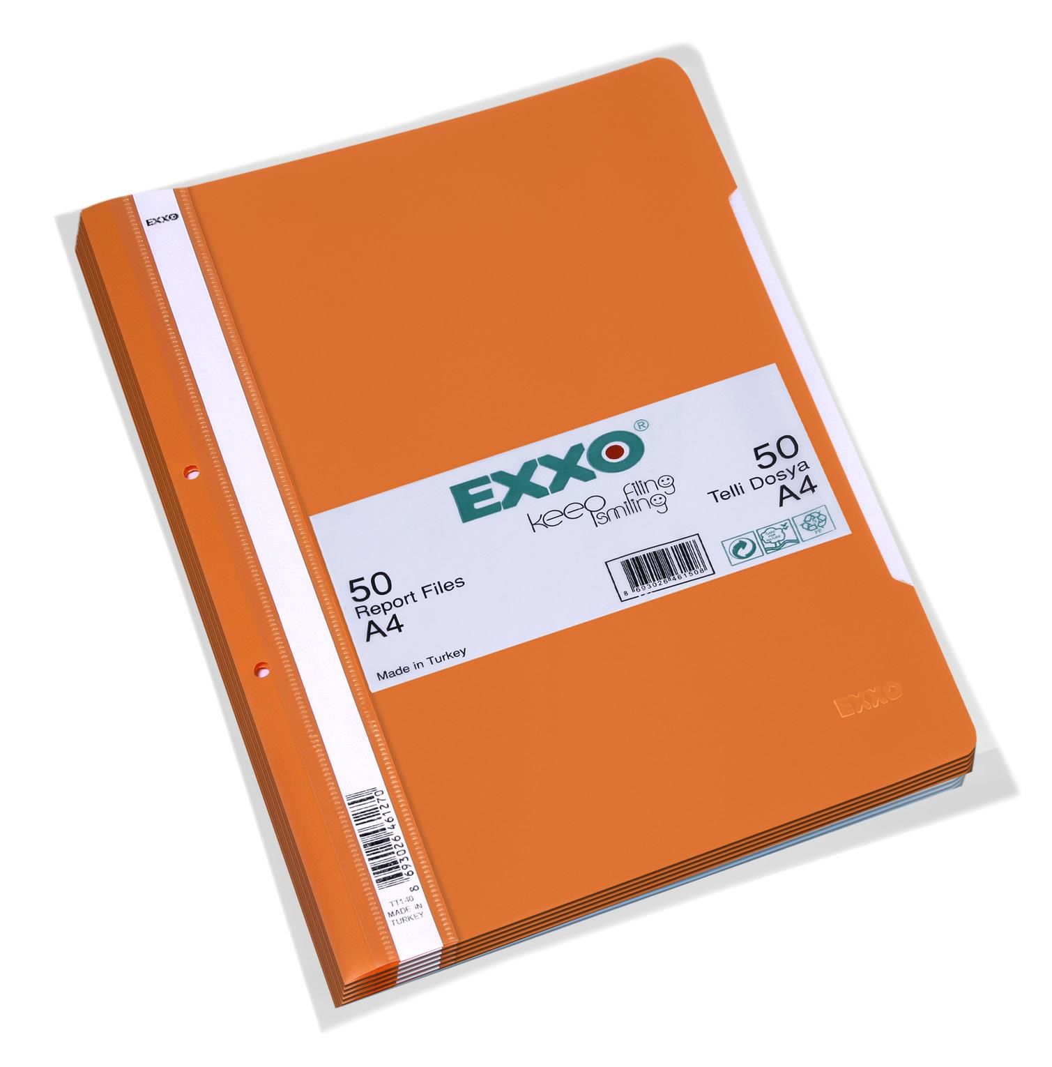 Exxo Pp Telli Dosya, A4, Turuncu,800