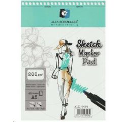 Alex Schoeller A5 200 Gr 40'Lı Spiralli Sketch-Marker Pad Alx:0434