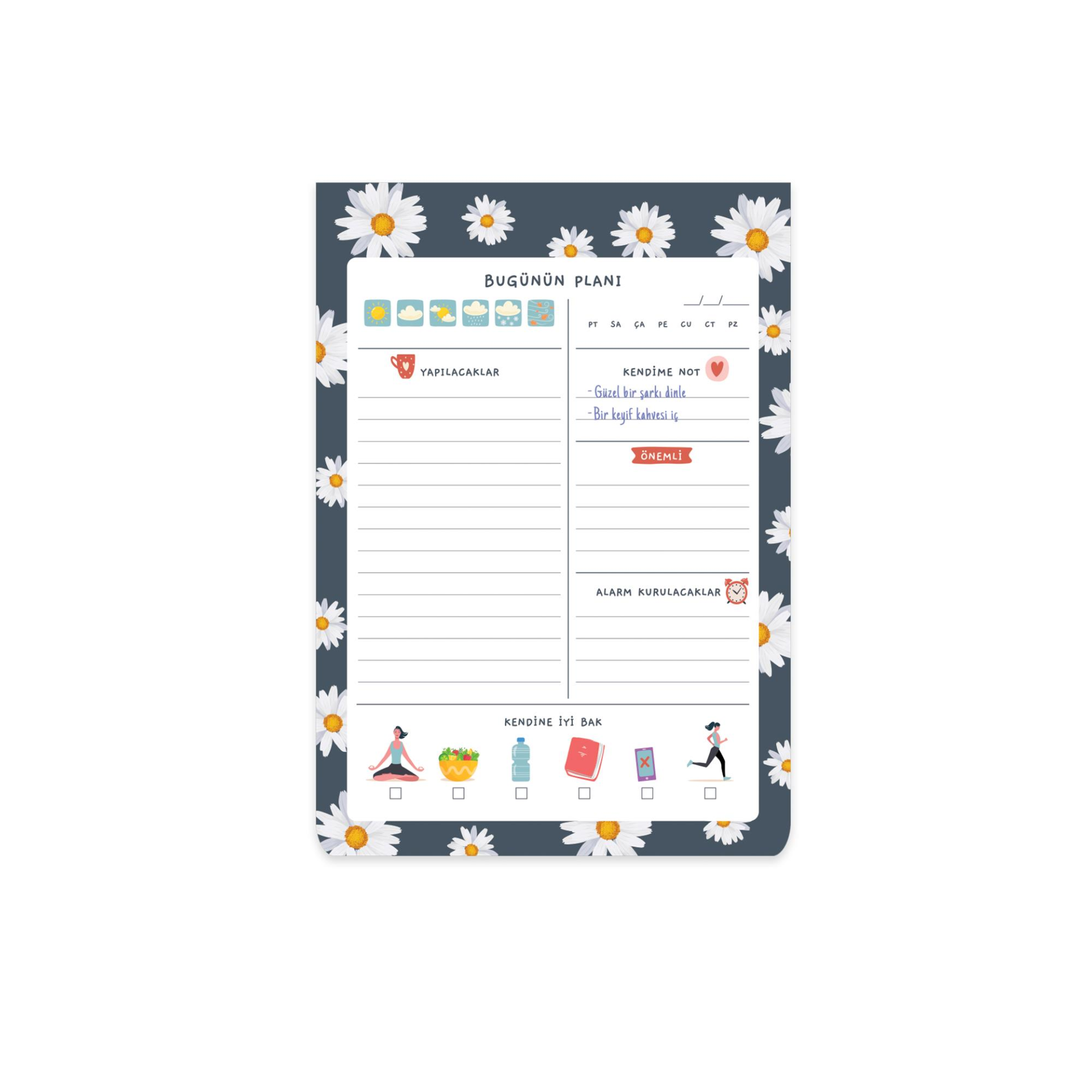 Keskin A5 Günlük Planner Blok - Çiçek