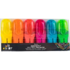Serve Berry Mini Fosforlu Kalem Neon 6Lı Pet