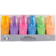 Serve Berry Mini Fosforlu Kalem Pastel 6Lı Pet