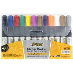Brons Akrilik Marker Kalem 12 Li Br-4000