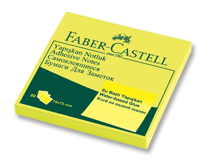 Faber-Castell Yapışkan Notluk 75X75Mm Fosforlu Sarı