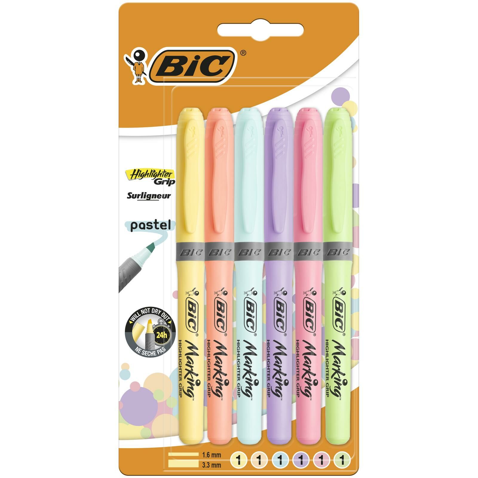 Markıng Highlıghter Grıp Pastel 6'Lı Blister