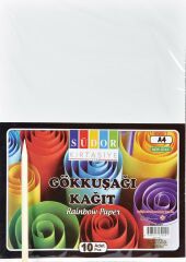 Gökkuşağı Kazımalı A4 Kağıt  10 Lu