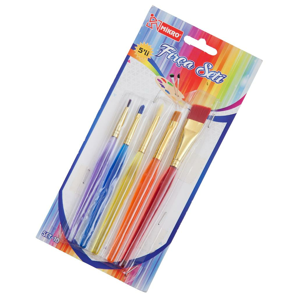 Mikro Mf-Set-10 Sulu-Yağlı-Guaj 5 Li Fırça Seti