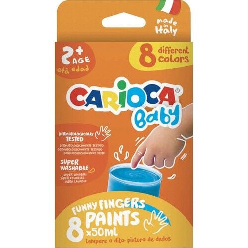 Carioca Bebek Parmak Boyası 8 Renk 8X50 Ml