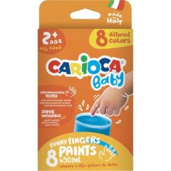 Carioca Bebek Parmak Boyası 8 Renk 8X50 Ml