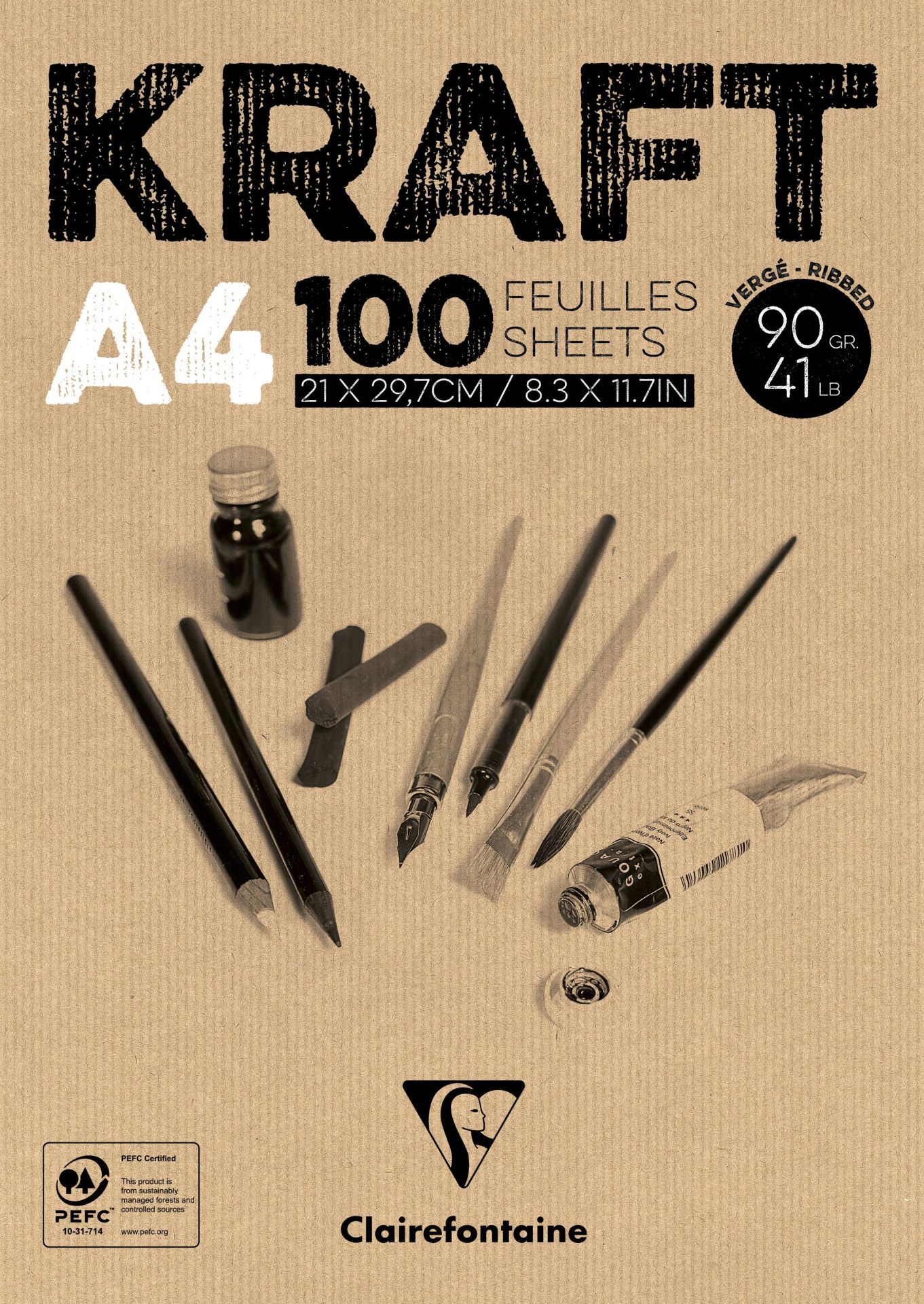 Clairefontainekraft Skeç Blk A4 90Gr 100Yp Üst Ypşkn