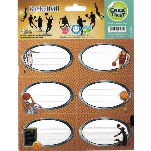 Basketbol (Yeni) Defter Etiketi (3 Yapraklı Paket)