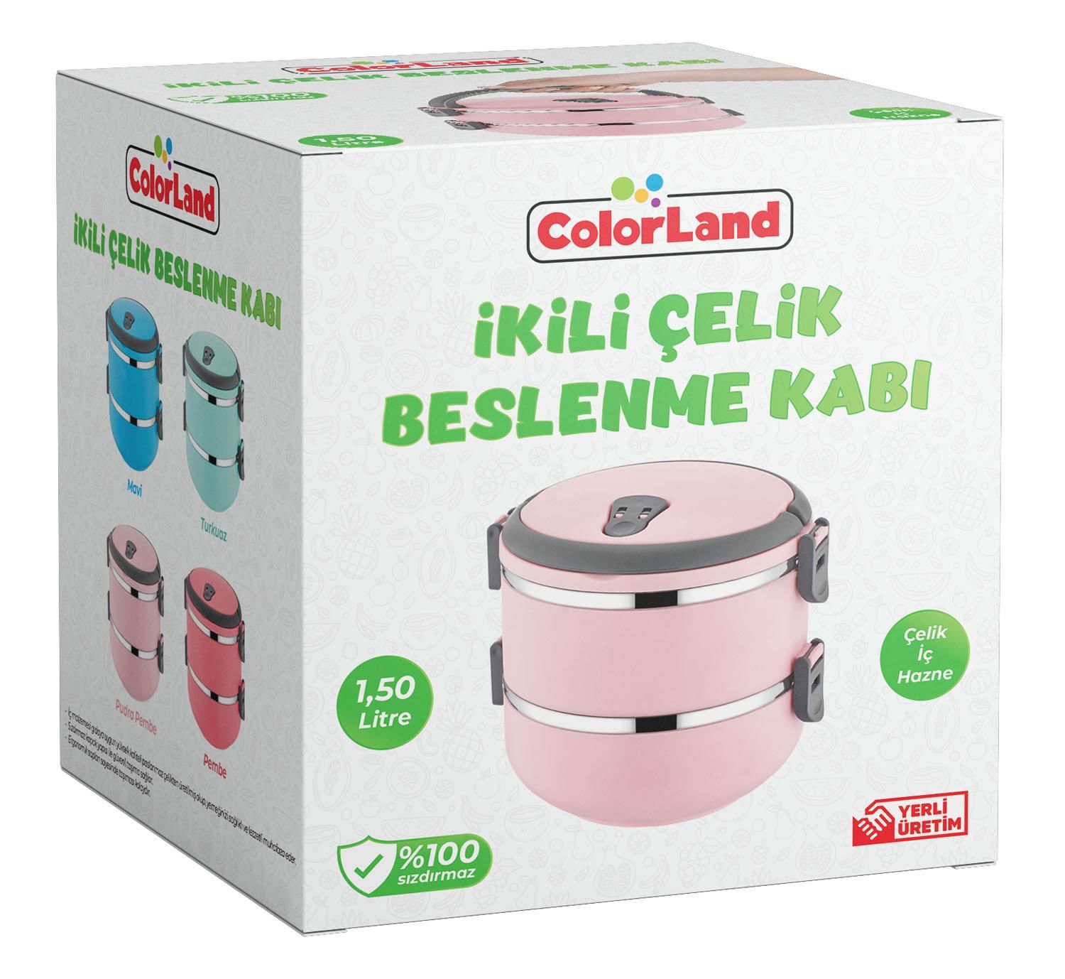 Colorland Çelik Beslenme Kabı İkili