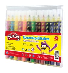 Play-Doh 12 Renk Üçgen Fırça Uçlu Kalem Pp Kutu