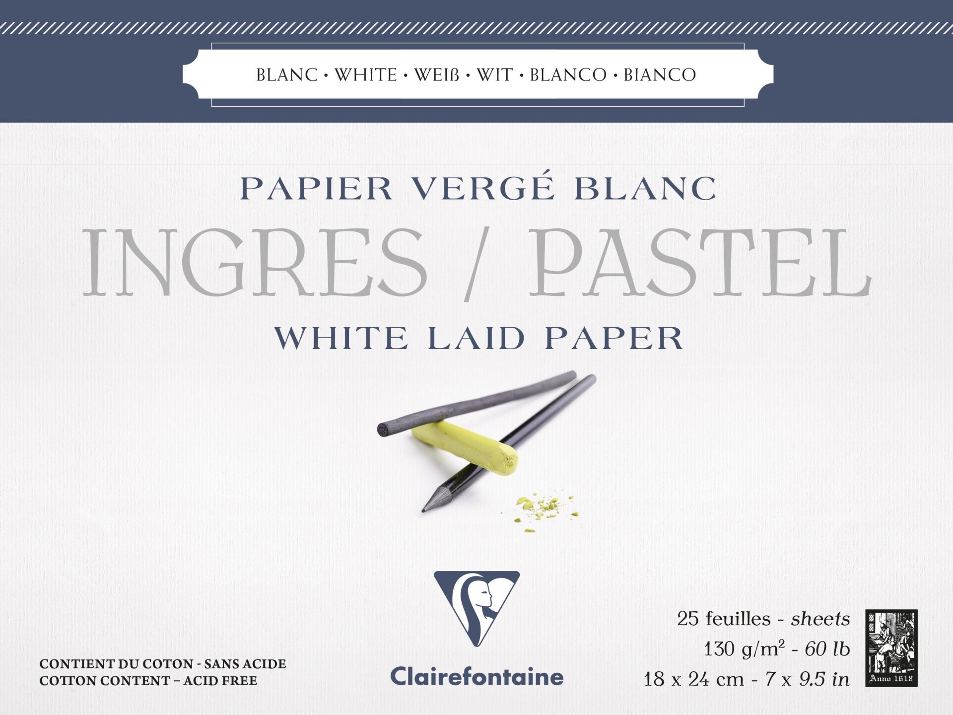 Clairefontaine Ingres Pastel 130Gr 18*24Cm 25Yp Uz