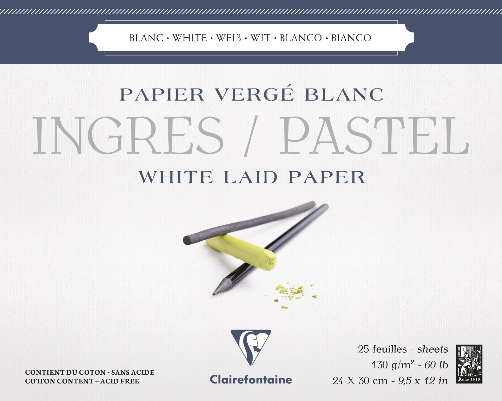 Clairefontaine Ingres Pastel Blok 24*30Cm 130Gr 25